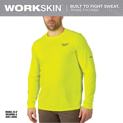 Milwaukee Workskin XXL Long Sleeve Unisex Crew Neck Yellow Shirt