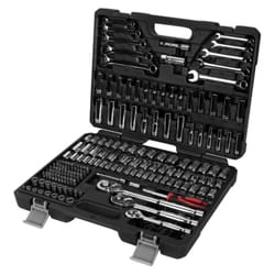 Performance Tool 1/4 and 3/8 in. drive Metric and SAE Mechanic's Tool Set 210 pc