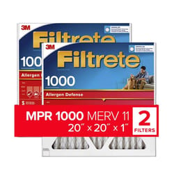 Filtrete 20 in. W X 20 in. H X 1 in. D 1000 MERV Pleated Air Filter 2 pk