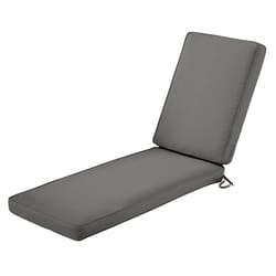 Classic Accessories Montlake Charcoal Gray Polyester Chaise Cushion 28 in. H X 21 in. W X 44 in. L