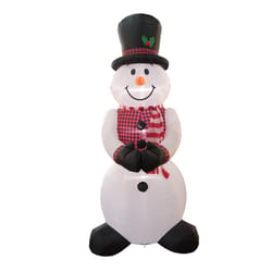 Celebrations LED White Snowman with Vest 8 ft. Inflatable