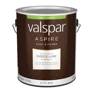 Valspar  Aspire  Satin  Basic White  Acrylic Latex  Paint and Primer  1 gal. 
