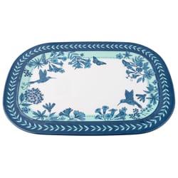 Karma Blue/White Melamine Hummingbirds Serve Tray 1 pk