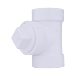 Charlotte Pipe 2 in. Hub X 2 in. D Hub PVC Cleanout Tee 1 pk