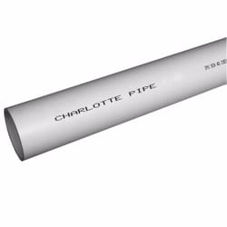 Charlotte Pipe Schedule 40 PVC Foam Core Pipe 4 in. D X 20 ft. L Plain End 0 psi