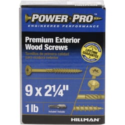 HILLMAN Power Pro No. 9 in. X 2-1/4 in. L Bronze Star Flat Head Premium Deck Screws 1 lb 113 pk