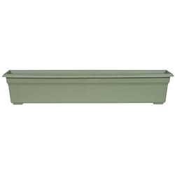 Novelty 6.4 in. H X 35.8 in. W X 8 in. D Plastic Countryside Flowerbox Flower Box Sage