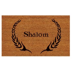 Calloway Mills 1.42 ft. W X 2.42 ft. L Black/Natural Shalom Coir Door Mat