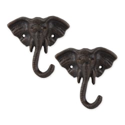 Zingz & Thingz 4.5 in. H X 4.5 in. L Brown Cast Iron Wall Hook