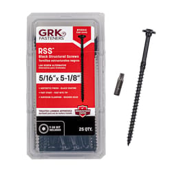 GRK RSS 5/16 or No. 15 in. X 5-1/8 in. L Star Black W-Cut Structural Wood Screws 1 pk