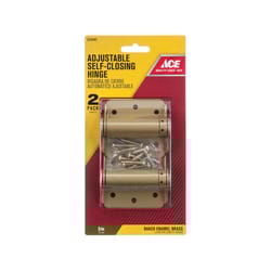 Ace 3 in. L Enamel Brass Screen/Storm Self Closing Hinge 2 pk