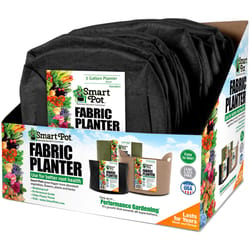 Smart Pot 7.5 in. H X 10 in. W X 10 in. D X 10 in. D Geo-Thermal Fabric Grow Bag Planter Black