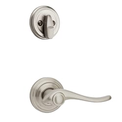 Kwikset Signature Avalon Lever Satin Nickel Inside Trim Handleset 1-3/4 in.