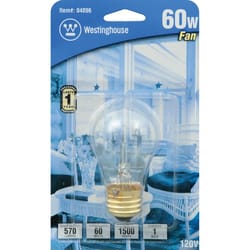 Westinghouse 60 W A15 A-Line Incandescent Bulb E26 (Medium) White 1 pk