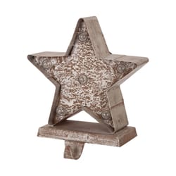 Glitzhome Marquee LED Multicolored Star Stocking Holder 7.48 in.