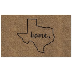 Americo Home Printed KoKo 18 in. W X 30 in. L Black/Tan Texas Home Coir Door Mat