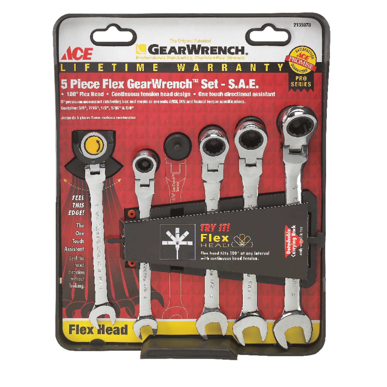 Ace Flex Head Multiple S SAE Gearwrench Set 8.21 in. L 5 pc Ace Hardware