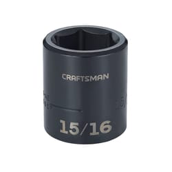 Craftsman 15/16 mm X 1/2 in. drive SAE 6 Point Shallow Shallow Socket 1 pc