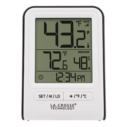 La Crosse Technology 140 deg Wireless Thermometer 2.64 in. L X 1.38 in. W White