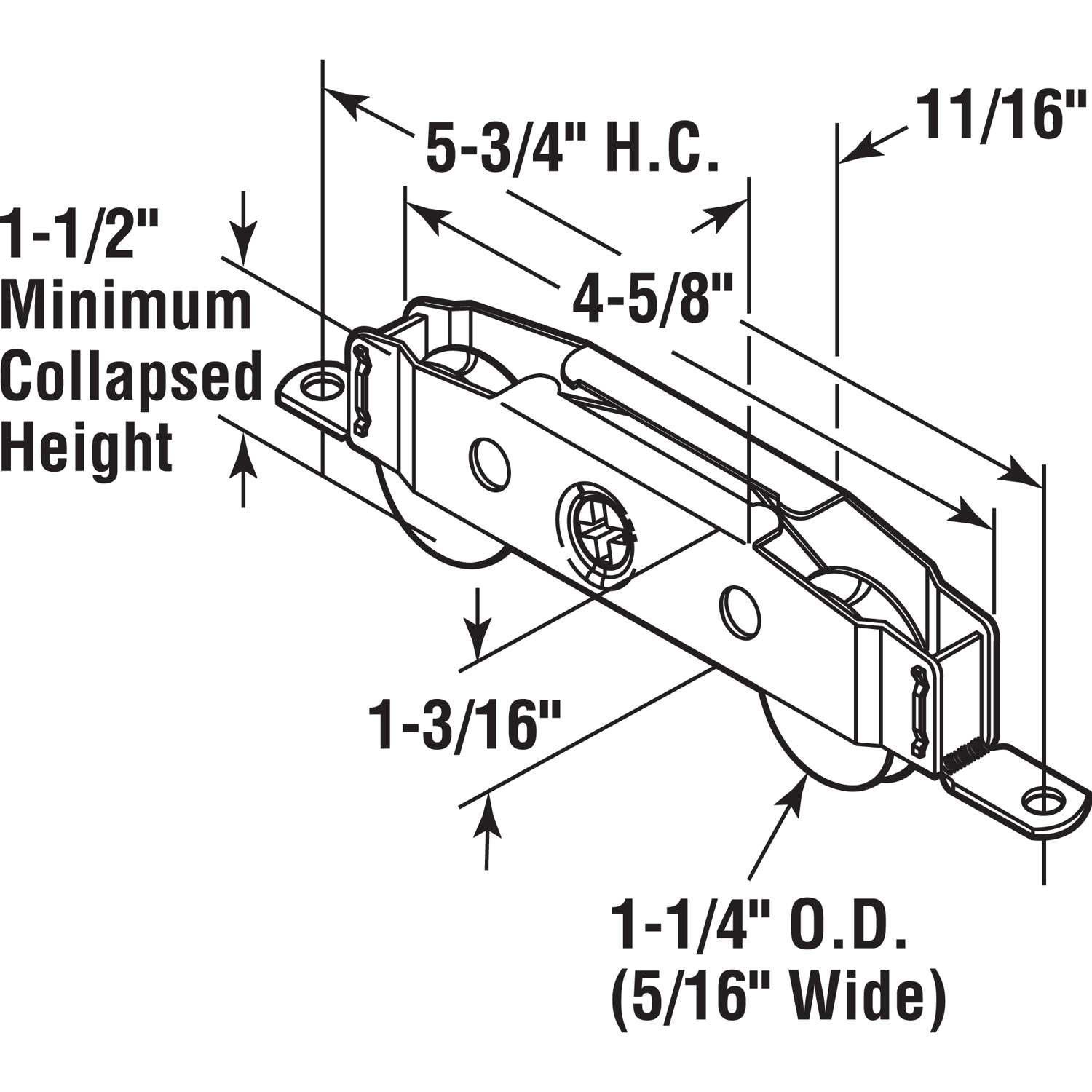 Prime-Line 1-1/4 in. D X 0.31 in. L Steel Roller Assembly 1 pk - Ace  Hardware