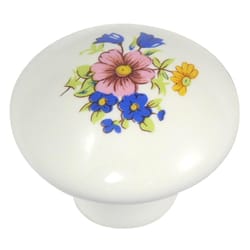 Laurey Porcelain Bouquet Round Cabinet Knob 1-3/8 in. D 1 pk