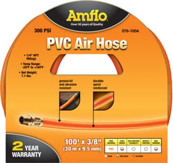 Amflo 100 ft. L X 3/8 in. D Polyvinyl Air Hose 300 psi Orange