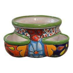 Avera Products Talavera 5 in. H X 9 in. D Ceramic Pocket Planter Multicolored