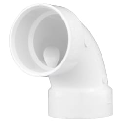 Charlotte Pipe Schedule 40 3 in. Hub X 3 in. D Hub PVC 90 Degree Elbow 1 pk