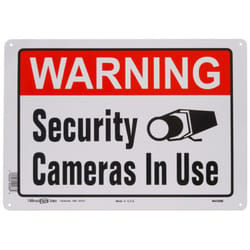 Hillman English White Security Sign 10 in. H X 14 in. W