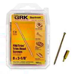 GRK Fasteners UberGrade No. 8 in. X 3-1/8 in. L Star Trim Head W-Cut Construction Screws