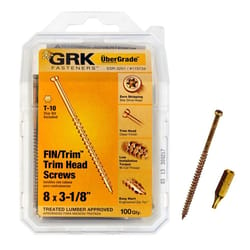 GRK Fasteners UberGrade No. 8 in. X 3-1/8 in. L Star Trim Head W-Cut Construction Screws