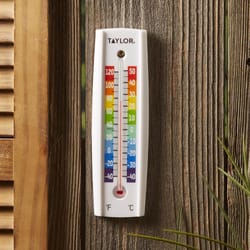 Taylor Thermometer Plastic White 7.68 in.