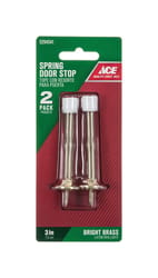 Ace 3 in. W Metal Bright Gold Spring Door Stop Mounts to door and wall 1.5 in.