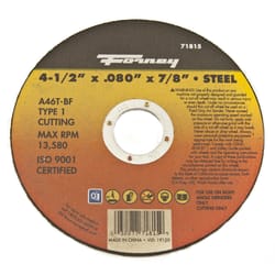 Forney 4-1/2 in. D X 7/8 in. S Aluminum Oxide Metal Cut-Off Wheel 1 pc