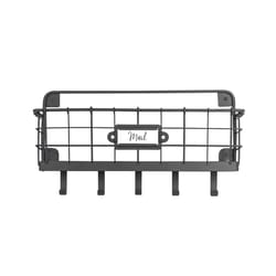 Spectrum 6.25 in. H X 12 in. L Black Steel Wall Mount Mail Organizer