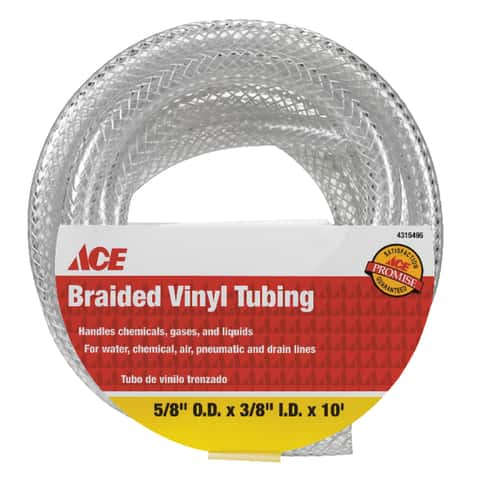 3/8 ID x 5/8 OD Clear Braided Vinyl Hose