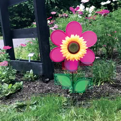In The Breeze Multicolored Nylon 24 in. H X 12 in. W Sunflower Garden Stake Spinner