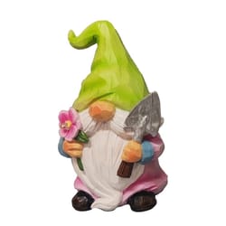 Luxe Light Decor Multicolored Polyresin 6.1 in. H Gnome Green Hat Statue