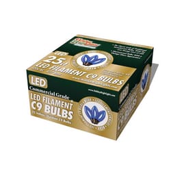 Holiday Bright Lights LED C9 Blue 25 ct Replacement Christmas Light Bulbs