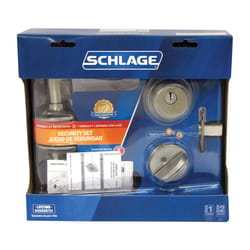 Schlage Accent Satin Nickel Lever and Single Cylinder Deadbolt 1-3/4 in.