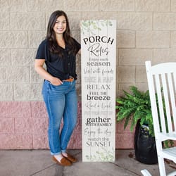 P Graham Dunn Multicolored Wood 60 in. H X 14 in. L X 0.75 in. W Porch Rules Porch Sign