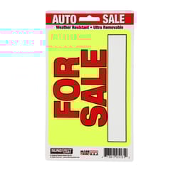 Sunburst Systems English Yellow Informational Window Decal 8.5 in. H X 5 in. W