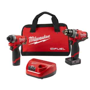 Milwaukee  M12 FUEL  Cordless  Brushless 2 tool Drill/Driver and Impact Driver Combo Kit  12 volt 4 