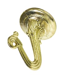 HILLMAN OOK Medium Antique Brass Gold Steel 1.1 in. L Swag Hook 30 lb 2 pk