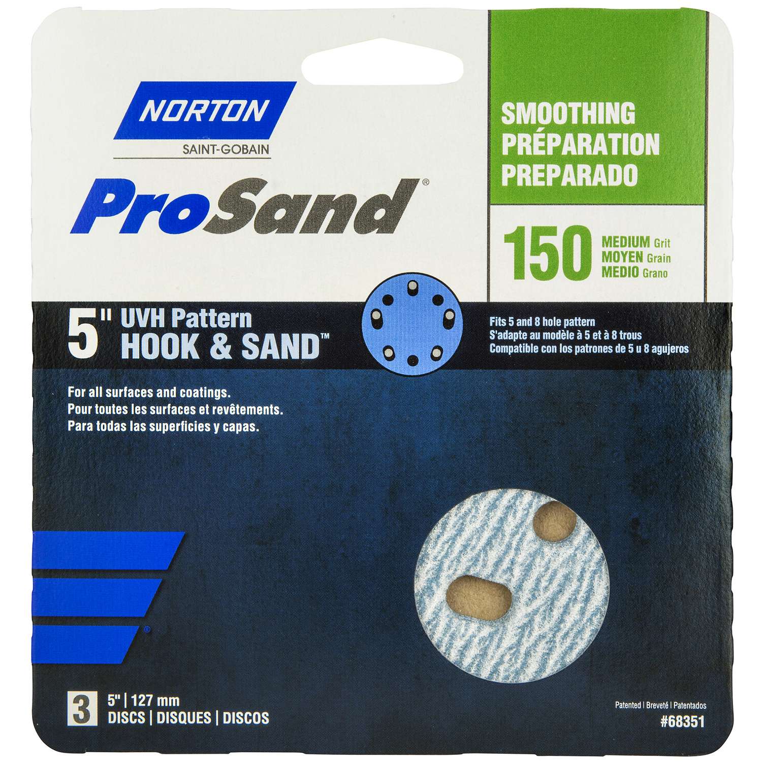 Norton ProSand 5 in. Ceramic Alumina Hook and Loop Sanding Disc 150 Grit Fine 3 pk Ace Hardware