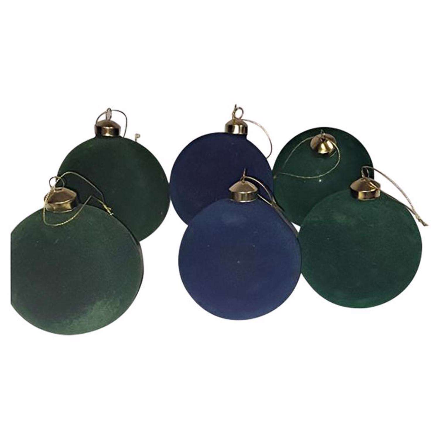 Sullivans Blue/Green Velvet Ball Ornament 4 in. Ace Hardware