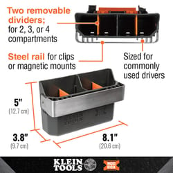 Klein Tools MODbox 8.1 in. W X 5 in. H X 3.8 in. D Rail Tool Caddy Metal/Plastic 3 compartments Gray