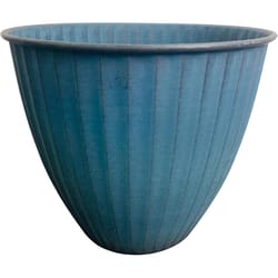 Robert Allen Monroe Ironstone 8 in. W Metal Planter Ocean Blue