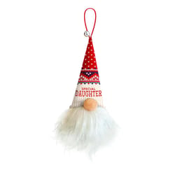 Christmas Gnome Multicolored Special Daughter Ornament 5.5 in.