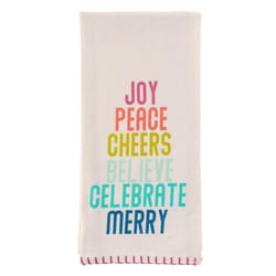 Karma Multicolored Cotton Joy, Peace, Cheers Tea Towel 1 pk